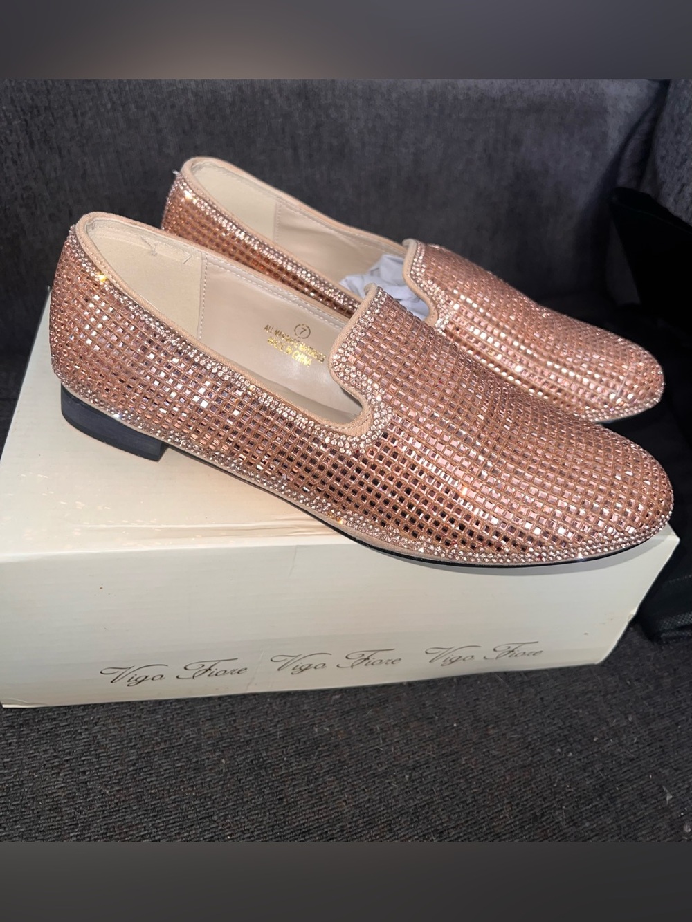 Vigo Fire Blush Rhinestone Shoes